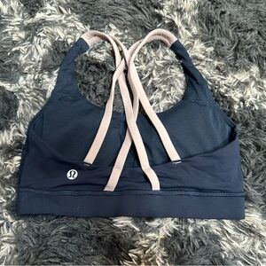Lululemon energy blue pink strappy sports bra 4